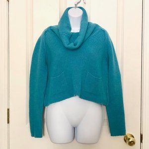 Crea Concept Cowl Neck Cropped Wool Sweater